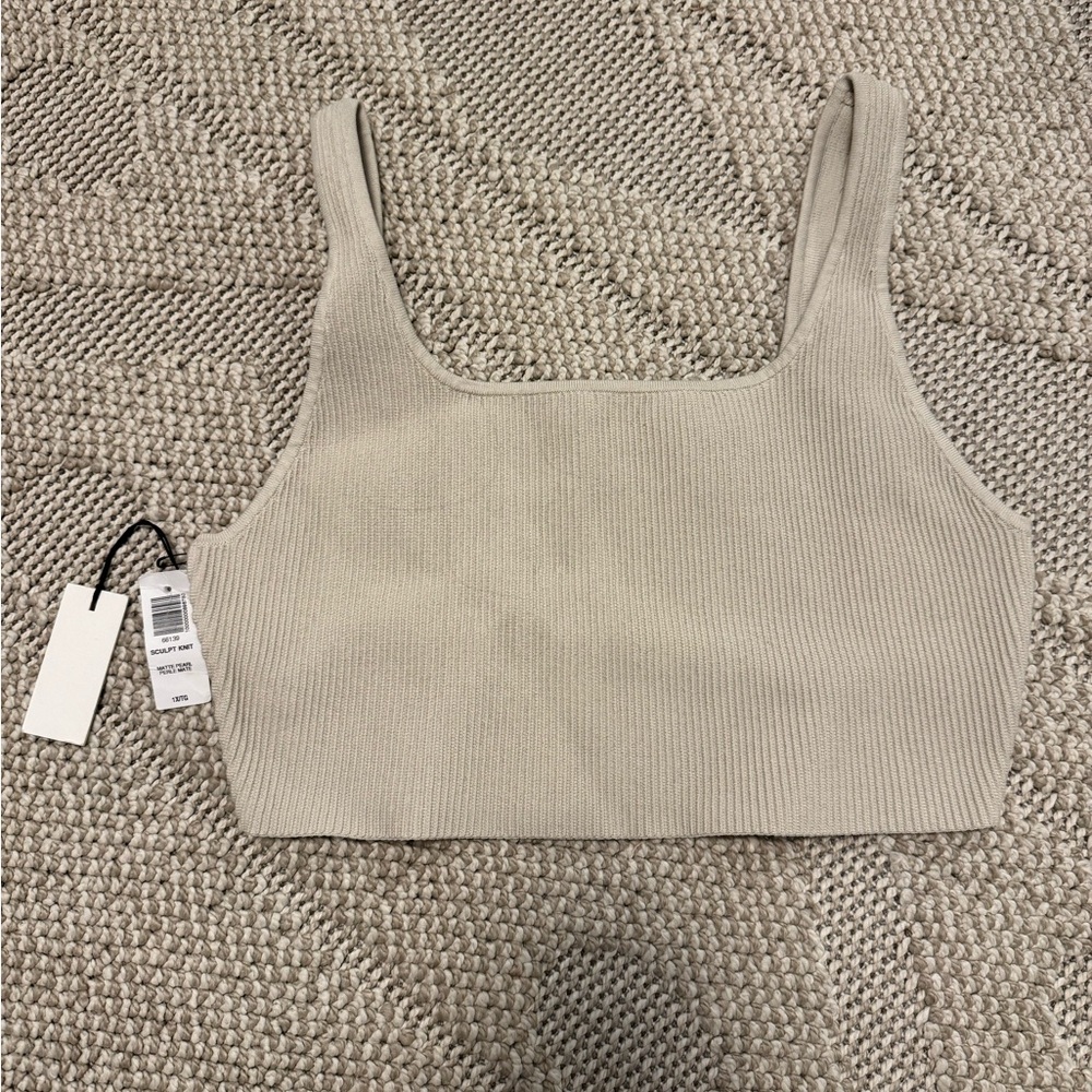 Babaton Sculpt Knit Squareneck Cropped Tank